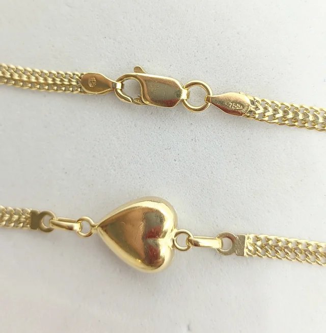 Pulsera Oro 18k Corazones 5.63g