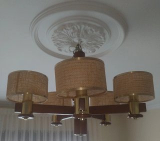Lámpara de techo madera y metal