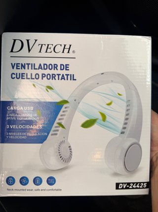Ventilador de cuello DVTECH portátil Color negro