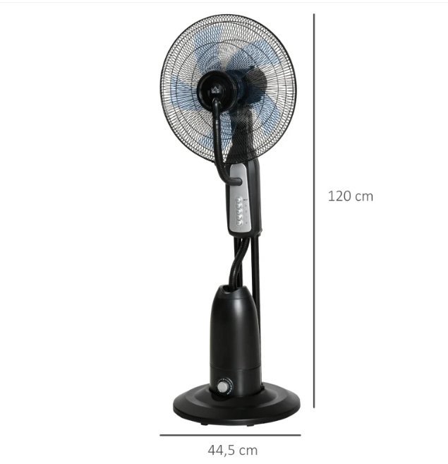 Ventilador Nebulizador Negro 90W