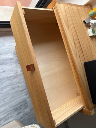 Cómoda de madera natural 4 cajones