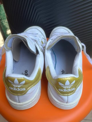 Adidas Team Court Donna Oro Bianco Scarpe
