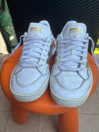 Adidas Team Court Donna Oro Bianco Scarpe