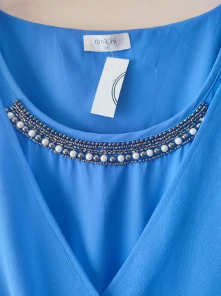 Vestido azul con pedrería