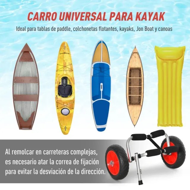 Carro de Transporte Kayak Carga 70kg