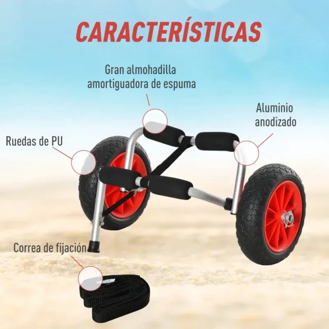 Carro de Transporte Kayak Carga 70kg
