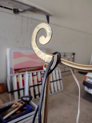 Lámpara de pie vintage madera y metal
