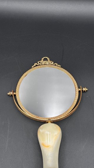 Specchio vintage onice oro bianco