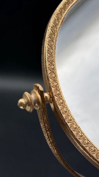 Specchio vintage onice oro bianco