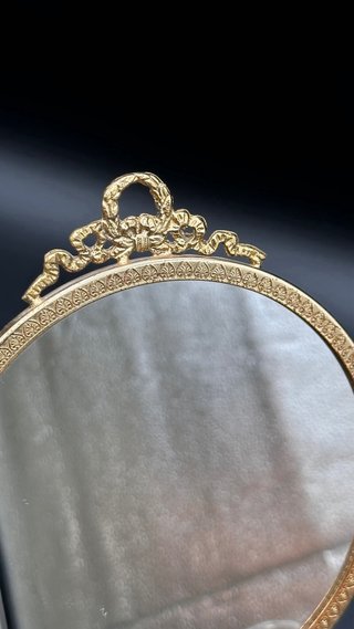 Specchio vintage onice oro bianco