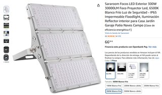 Lámpara LED Exterior 30000LM