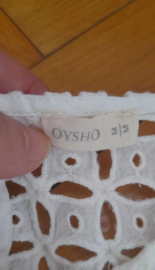 Camisa Oysho calados blanca Talla M
