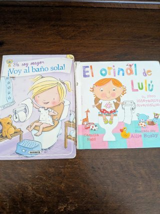 2 libros ¡Voy al baño sola! y el orinal de Lulú