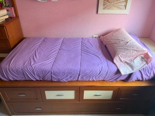 Cama nido de madera con cajones