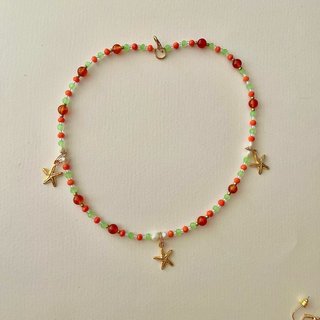 Conjunto collar y pendientes artesanal
