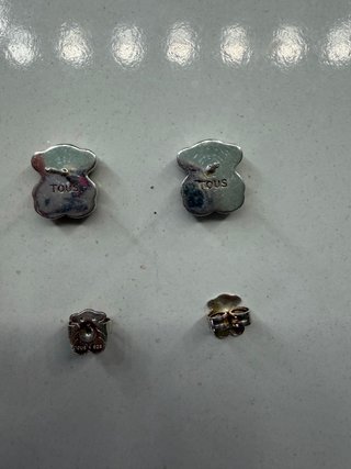 Pendientes Tous Oso Onix Plata