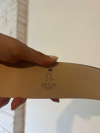 Cintura beige fibbia dorata bambù 92 cm