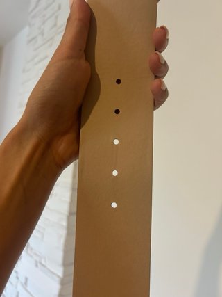 Cintura beige fibbia dorata bambù 92 cm
