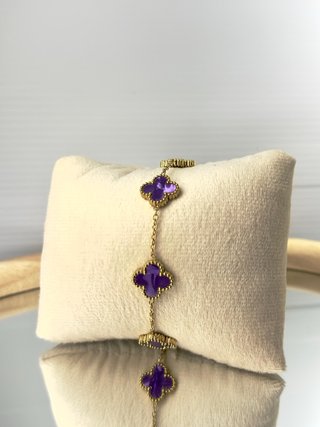 Bracciale oro e viola