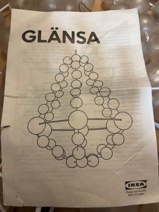 Lámpara araña Ikea cristal y metal