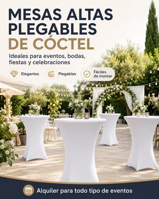 Alquiler mesas altas para eventos, bodas...
