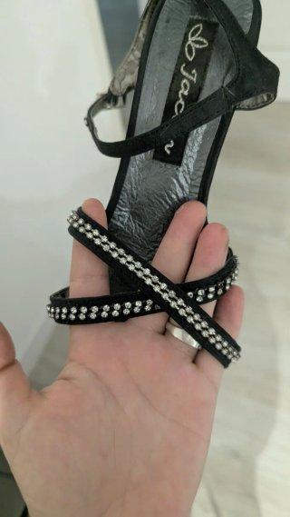 Sandalias Tacón Negro Talla 35