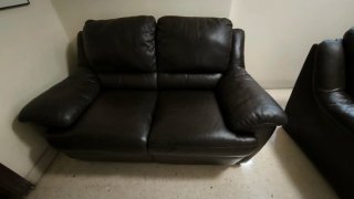 Sofá Natuzzi Piel 2 y 3 Plazas Negro/Marrón