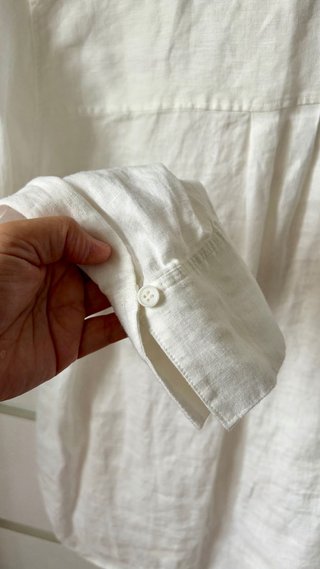 Camisa Zara Lino Blanca Talla L
