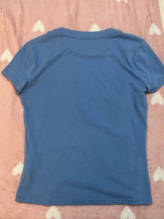 Camiseta crop top manga corta Pimkie azul frase XS