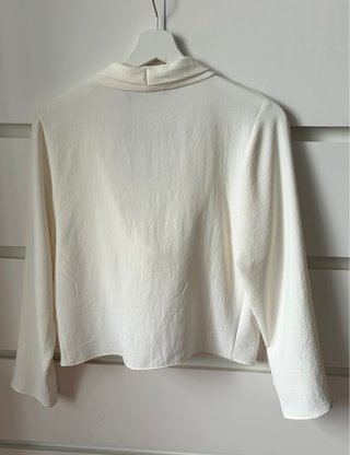 Blusa Zara Blanca Drapeada