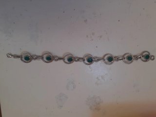 Pulsera Plata Italiana Vintage verde
