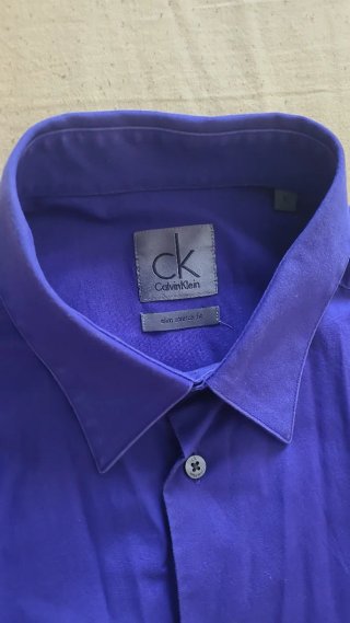 Camisa Calvin Klein Azul Manga Corta