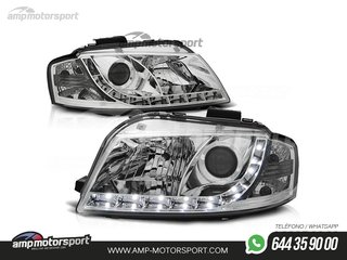 FAROS DELANTEROS LUZ DIURNA LED REAL DRL PARA AUDI A3 8P / 8PA