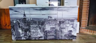 Mueble de Salón Modular Blanco 4 Piezas