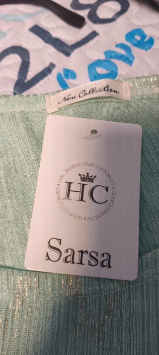 Camiseta mujer verde/dorada Talla única sin estren