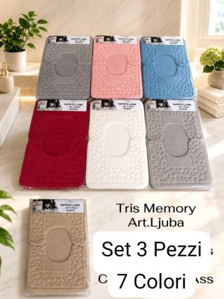 Set 3 tappeti bagno