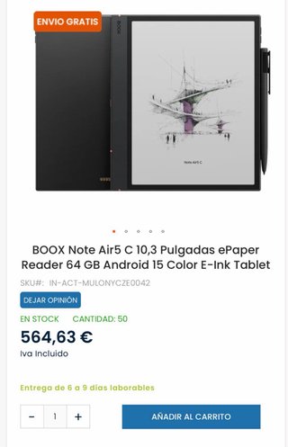 Onyx Note Air5 C Lector ePaper 10,3 64GB