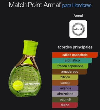 ARMAF - MATCH POINT - HOMBRE - PERFUME ÁRABE
