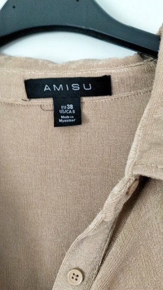 Vestido AMISU elástico beige talla M