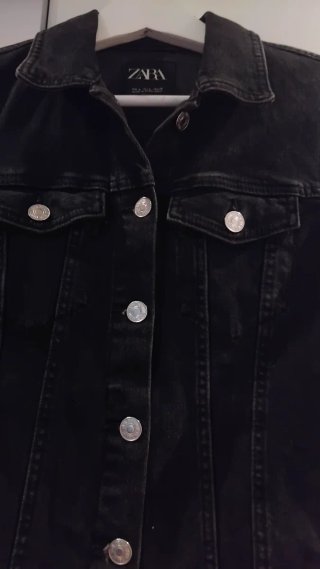 Chaqueta vaquera corta Zara Negra TS