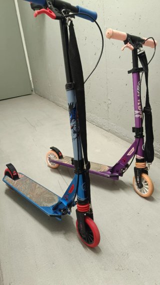 Lote 2 Patinetes OXELO Morado y Azul