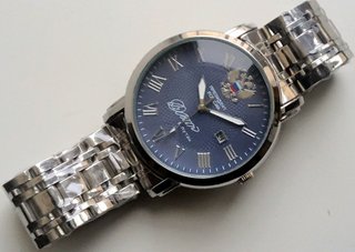 orologio al quarzo quadrante blu numeri romani
