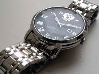orologio al quarzo quadrante blu numeri romani