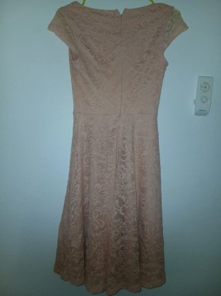 Vestido corto encaje rosa salmón Talla XS