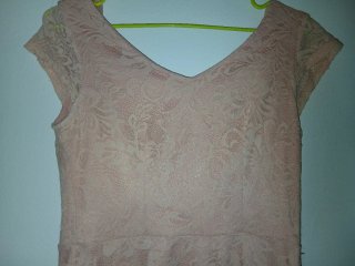 Vestido corto encaje rosa salmón Talla XS