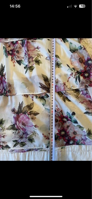 Vestido floral blanco y morado talla L