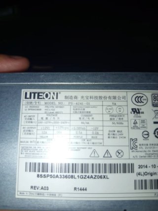 Fuente Alimentación LiteOn 240W 80 Plus Bronze