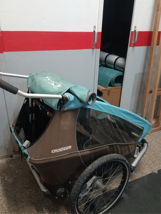 Carrito 2 plazas con adaptador bici