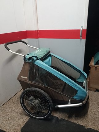 Carrito 2 plazas con adaptador bici