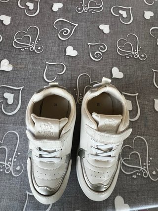 Scarpe sportive bambina bianche e argento
